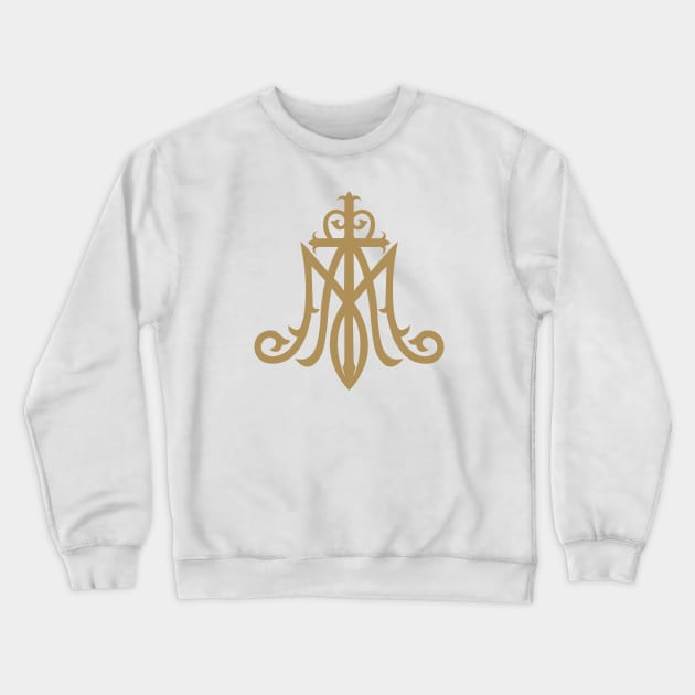 Virgin Mary Monogram Ave Maria Crewneck Sweatshirt by Beltschazar